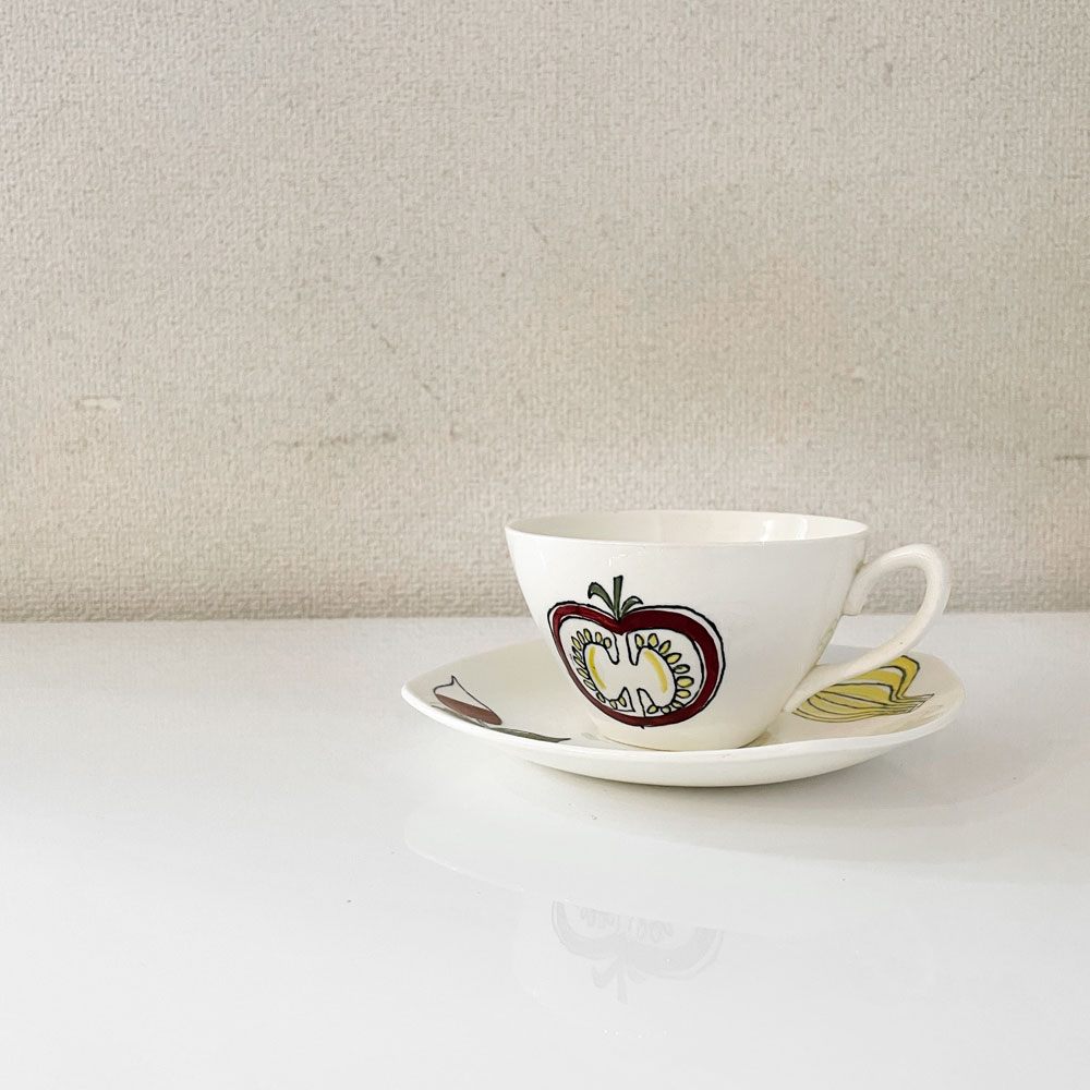 ミッドウィンター Midwinter サラダウェア SALAD WARE カップ＆ソーサー C/S テレンス・コンラン UKビンテージ ◎