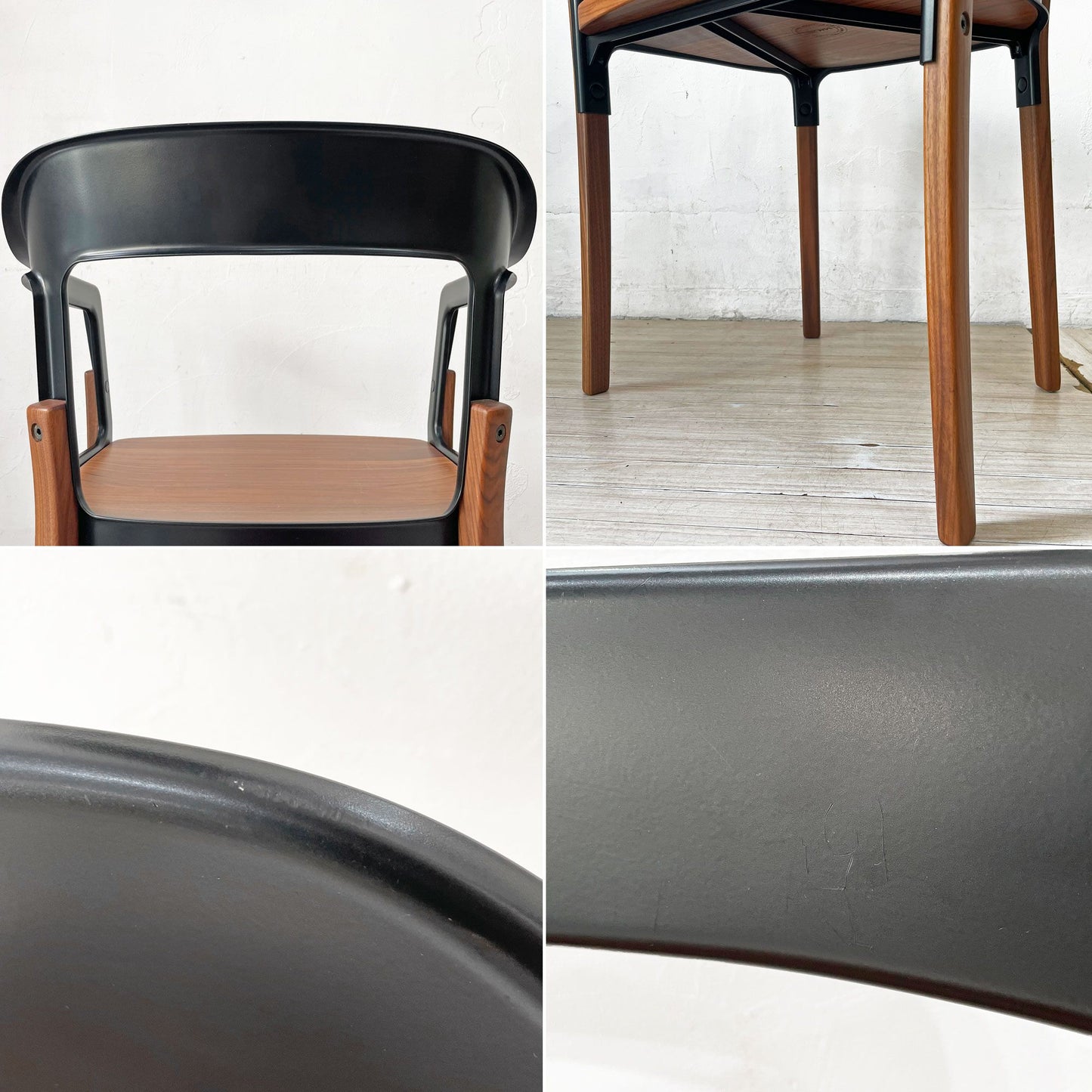 マジス Magis スティールウッドチェア Steelwood Chair アームチェア ダイニングチェア ブラック × ウォールナット ロナン＆エルワン・ブルレック 定価￥168,300- ★