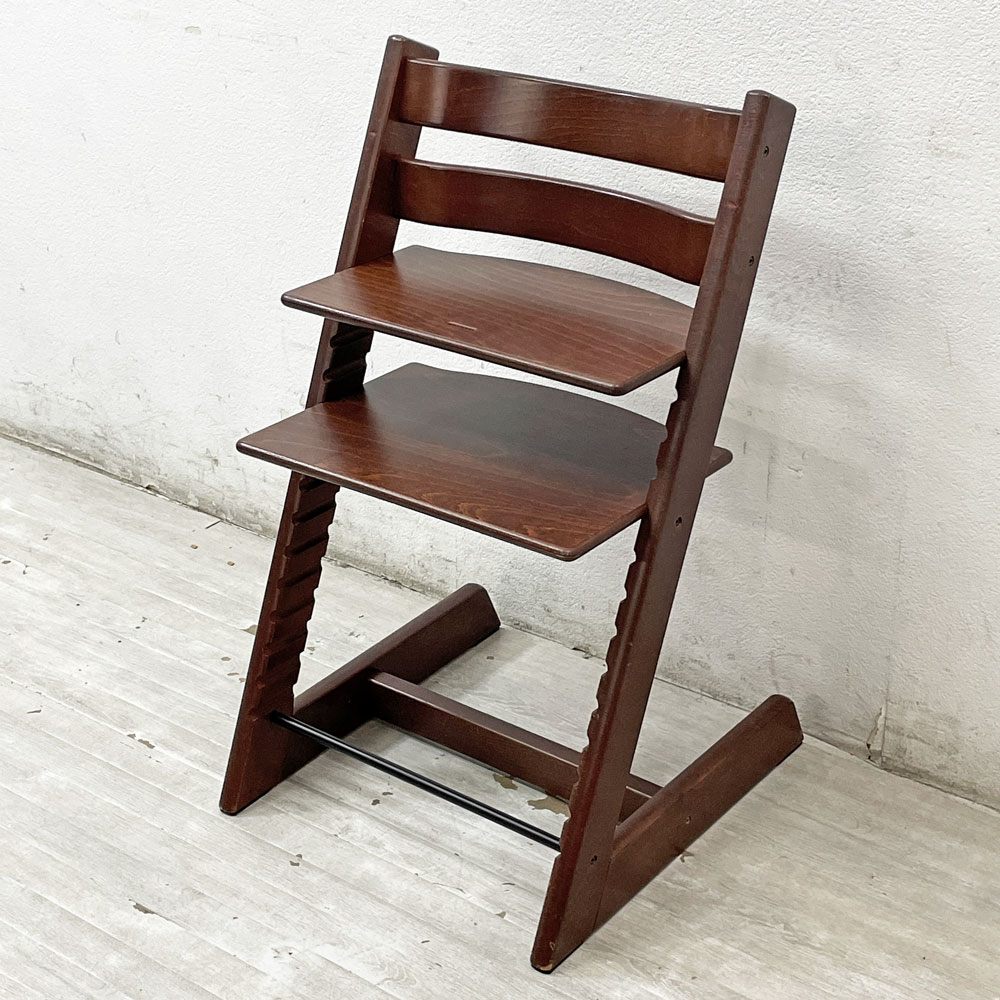ストッケ STOKKE トリップトラップ TRIPP TRAPP ベビーチェア キッズチェア S/N4～ ブラウン ノルウェー 北欧家具 ●