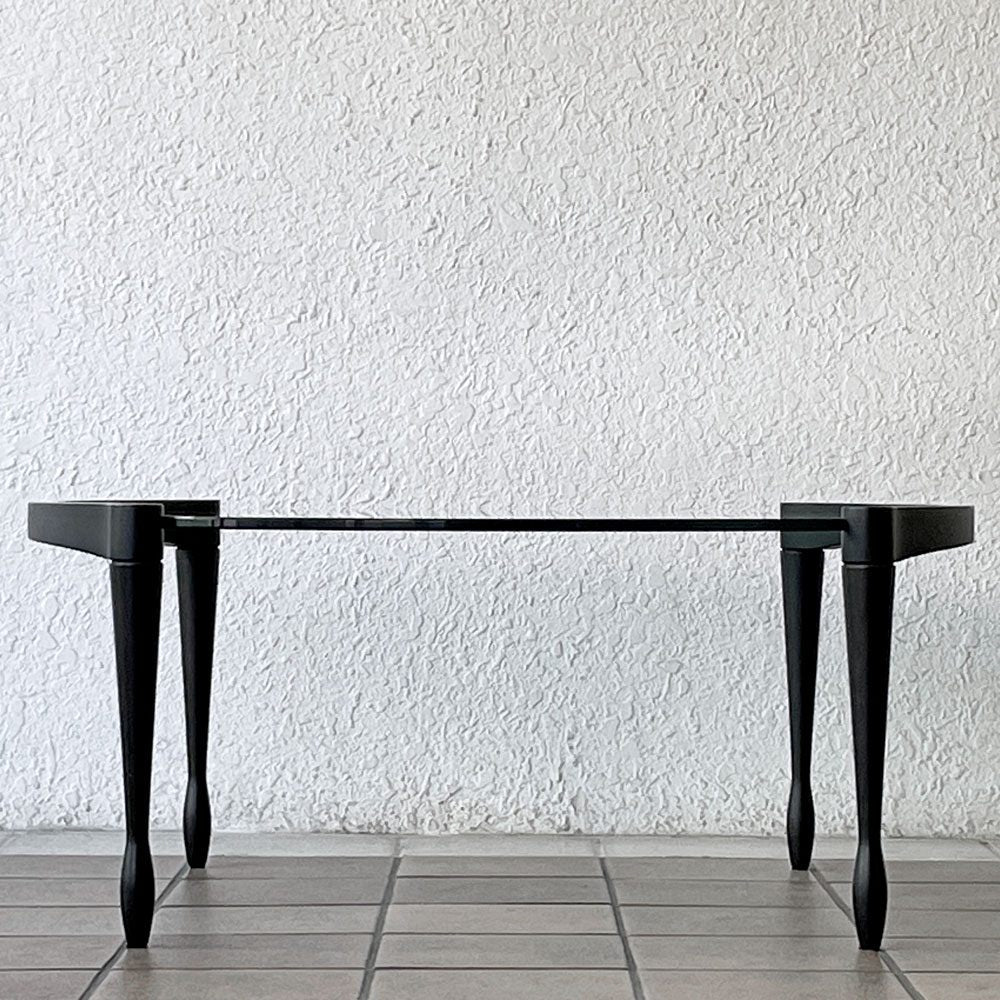 ポラダ porada ジオット GIOTTO リビングテーブル ブラックカラー マット仕上げ ガラス天板 参考価格176,000円 ACTUS取扱い ◇