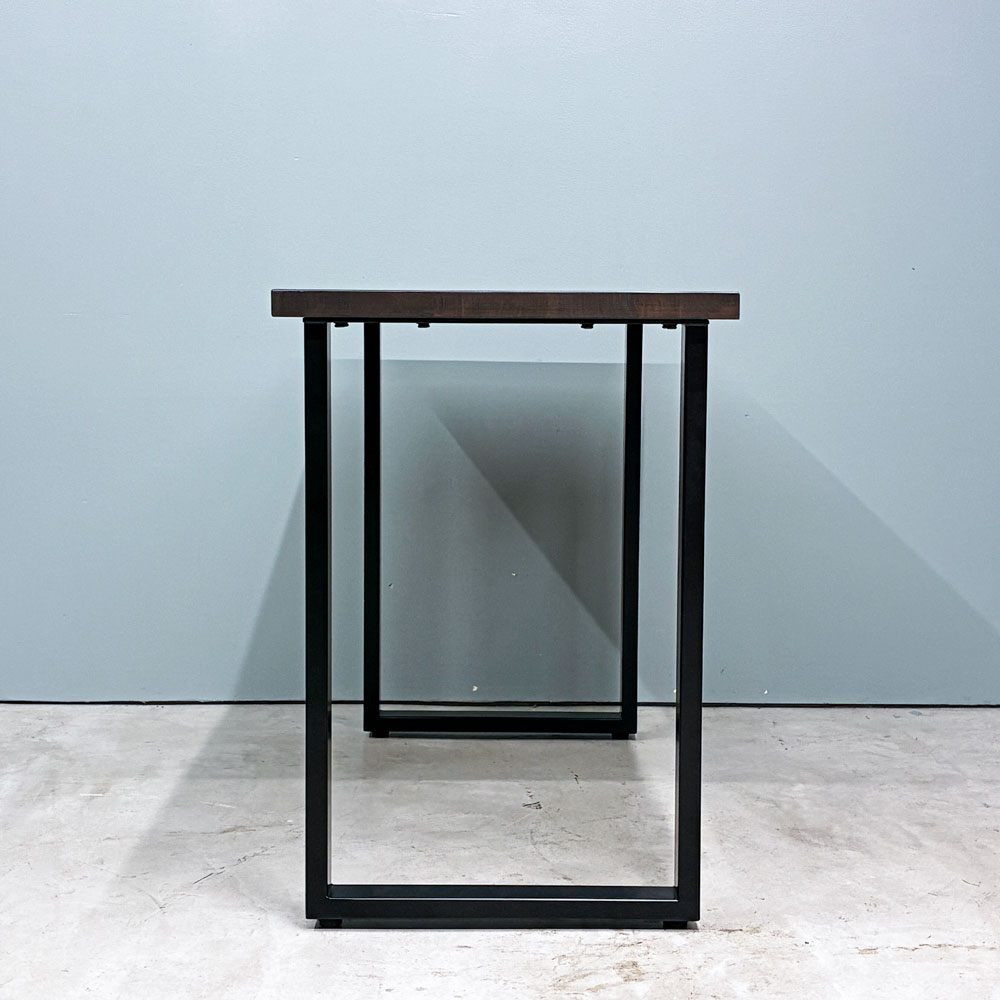 かなでもの KANADEMONO ザ・テーブル THE TABLE Black Steel Rectangle コンパクトデスク W100cm ラバーウッド スクエア脚 配線スリット付き ◎