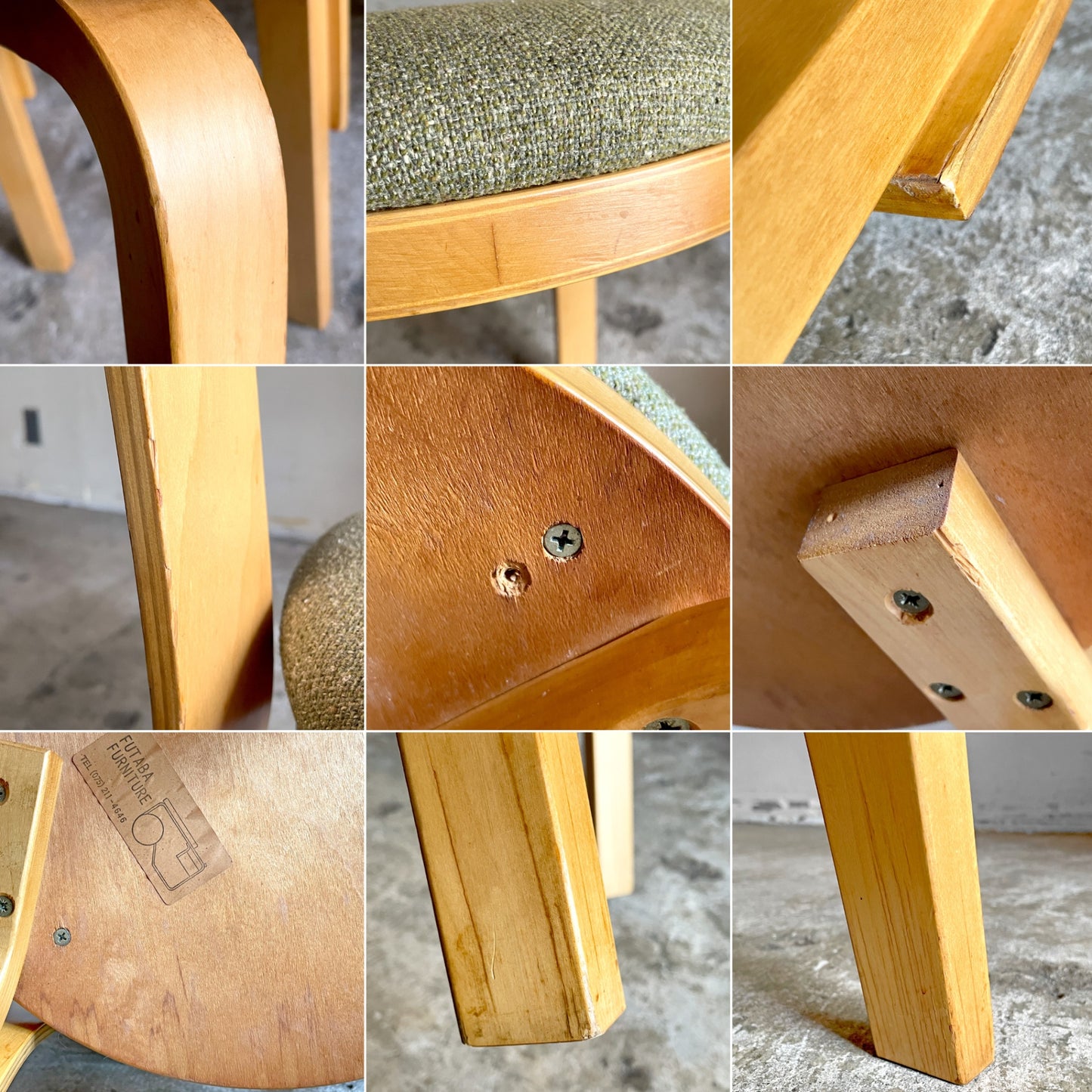 アルテック artek チェア66 CHAIR66 ダイニングチェア ナチュラルラッカー バーチ材 ファブリックシート アルヴァ・アアルト フィンランド 北欧家具 ビンテージ A ■