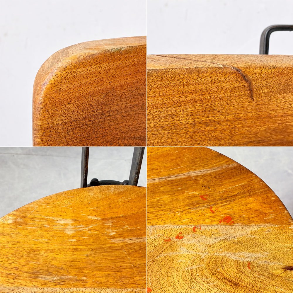 ビンテージ Vintage ドラフティングチェア ダイニングチェア カウンターチェア ワークチェア 無垢材×スチール 昇降機能 インダストリアルデザイン 店舗什器 ★
