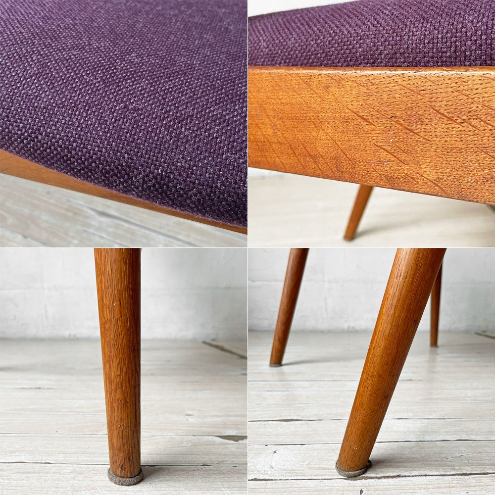 スコウ・アンデルセン Schou Andersen No.42 ダイニングチェア ハーフアーム オーク材 ファブリック張替え済み パープル カイ・クリスチャンセン 北欧 デンマークビンテージ ★