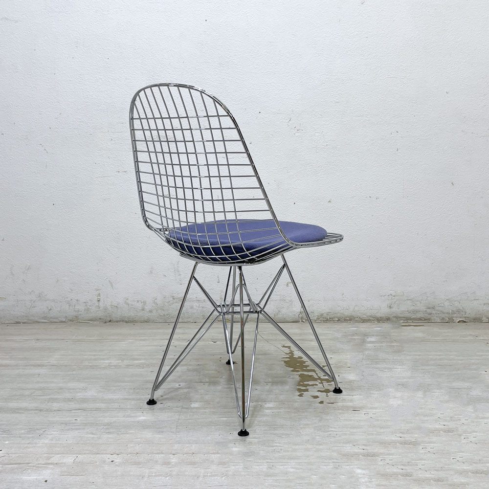 ヴィトラ vitra ワイヤーチェア Eames Wire Chair DKR5 エッフェルベース シートパッド付 C&R イームズ ミッドセンチュリー ●