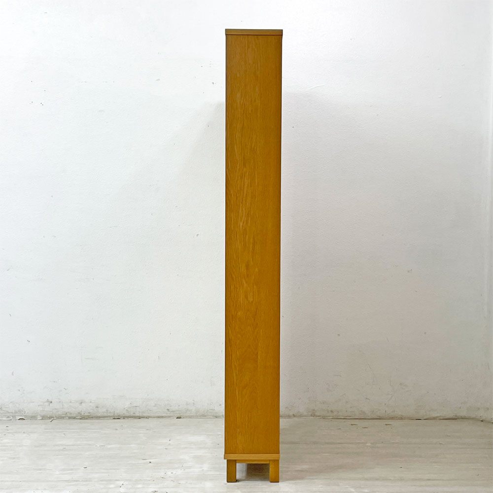 無印良品 MUJI オーク材 薄型ラック ワイド大 W80×D22×H175.5cm 6段 本棚 ブックシェルフ 廃番 ●