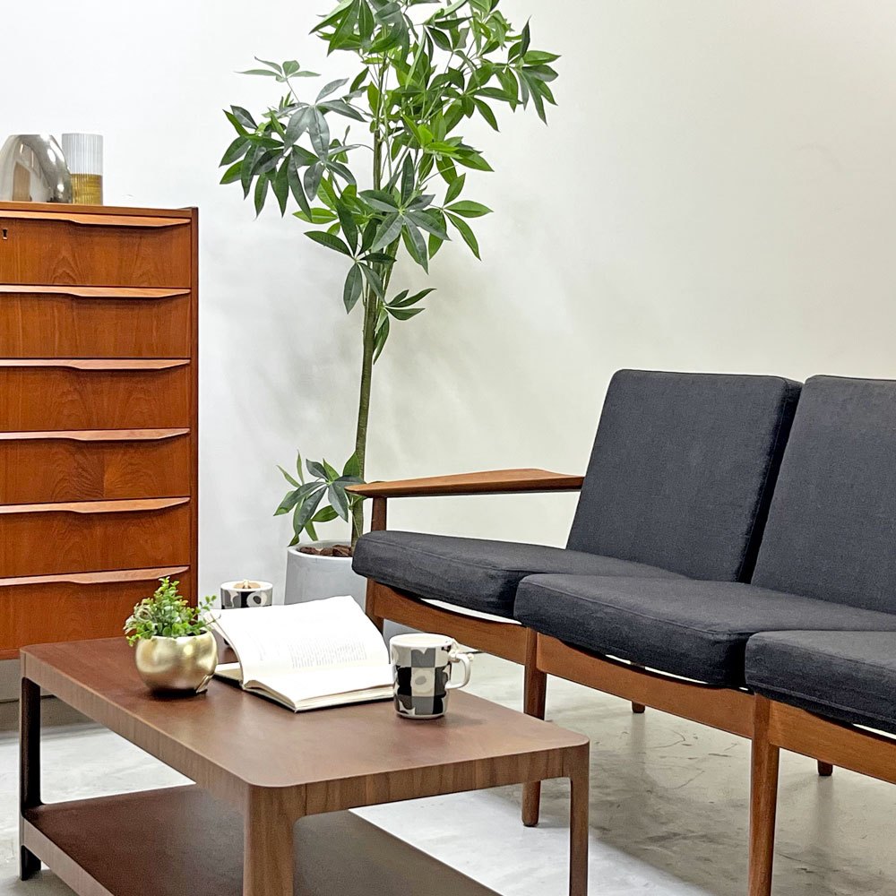 グロストルップ Glostrup Mobelfabrik 3pソファ チーク材 アルネ・ヴォッダー Arne Vodder デンマーク 北欧ビンテージ ●