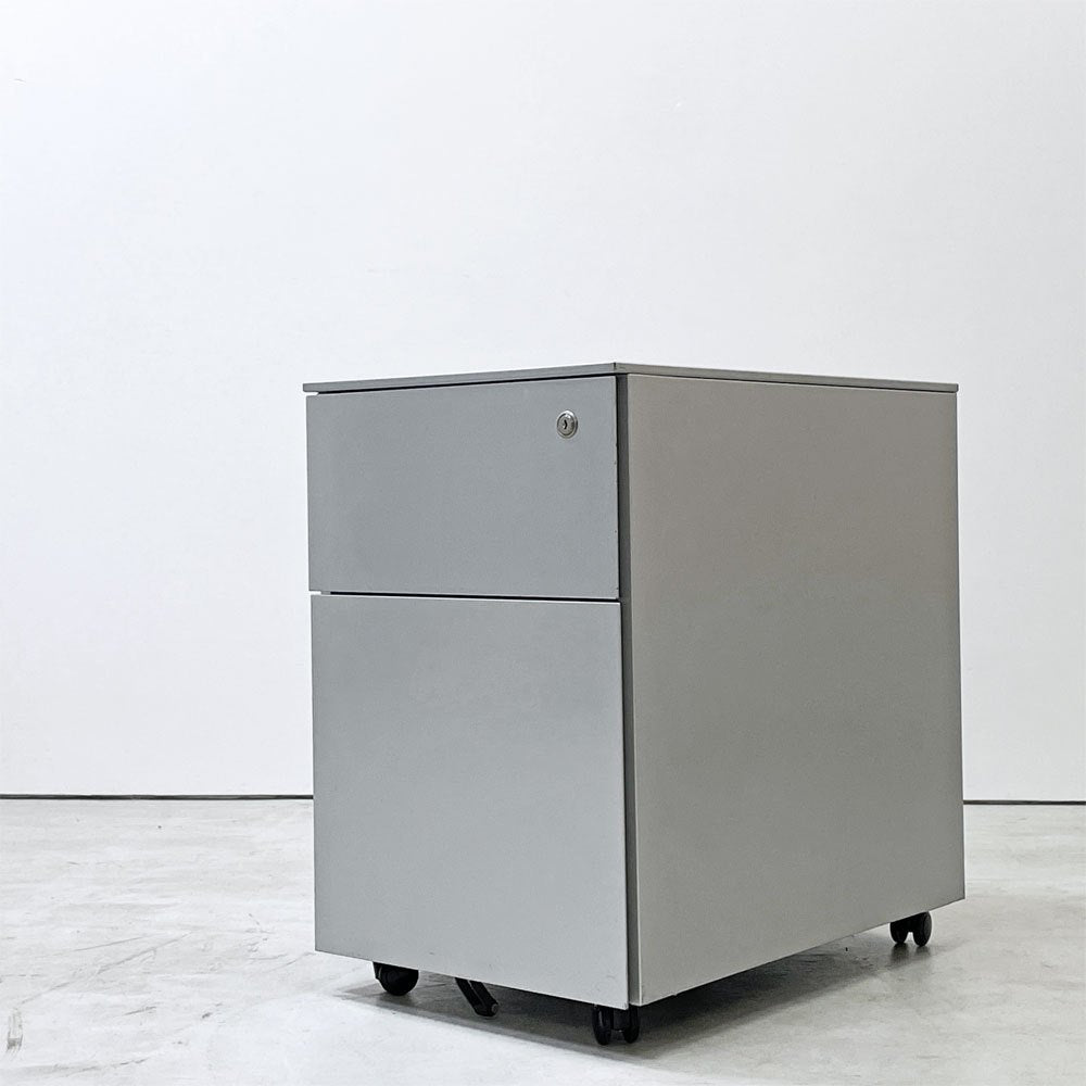 カッシーナイクスシー Cassina ixc エアーフレーム AIR FRAME ドロワー キャビネット ホワイト デスクワゴン 2ドロワー モダンデザイン 鍵欠品 ●