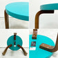 アルテック Artek スツール60 Stool60 3本脚 ターコイズ × ウォールナット ヘラ・ヨンゲリウス コレクション2015 80周年シール付 アルヴァ・アアルト ●