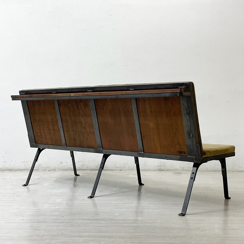 トラックファニチャー TRUCK FURNITURE バードベンチ Bird BENCH W180cm スチール ナラ無垢材 F-72 OLIVE VELUDO インダストリアル 定価：￥ 374,000-●