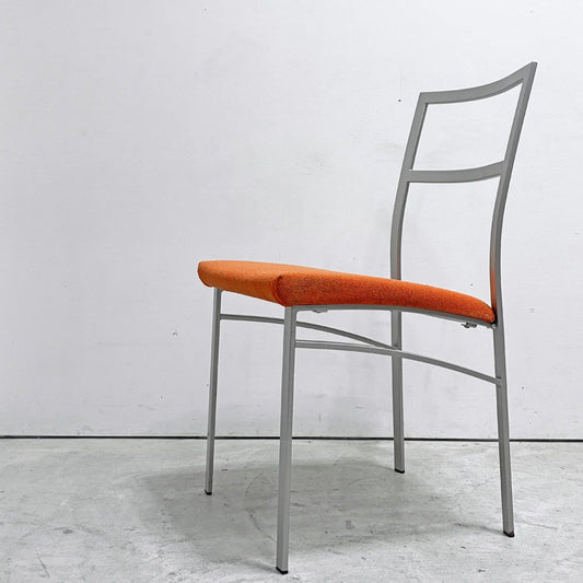 カリガリス Calligaris ダイニングチェア ファブリック スチール オレンジ系 シルバー イタリア モダンスタイル B ●