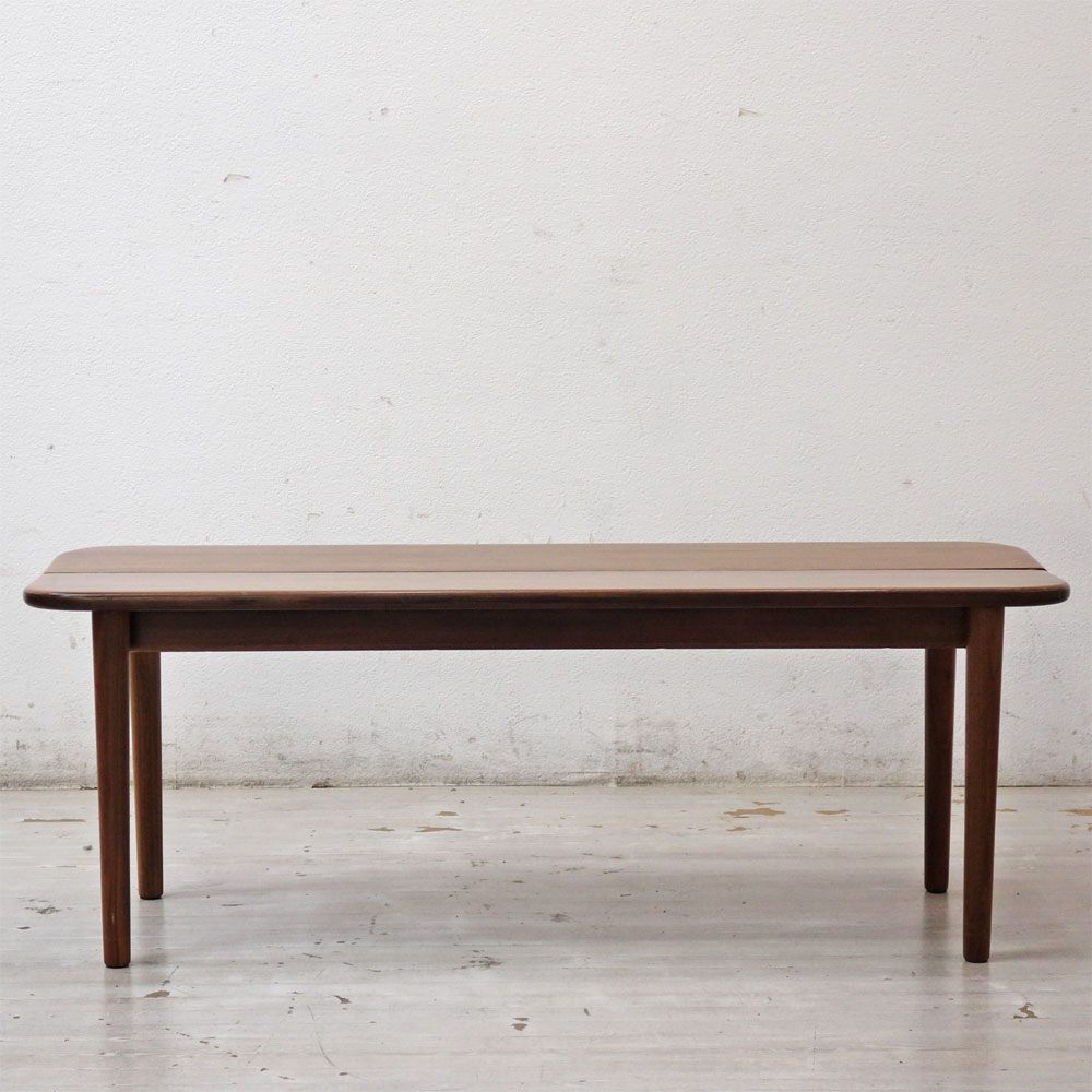 関家具 木製ベンチ W110cm スリットデザイン ウォールナットカラー 大川家具 ●