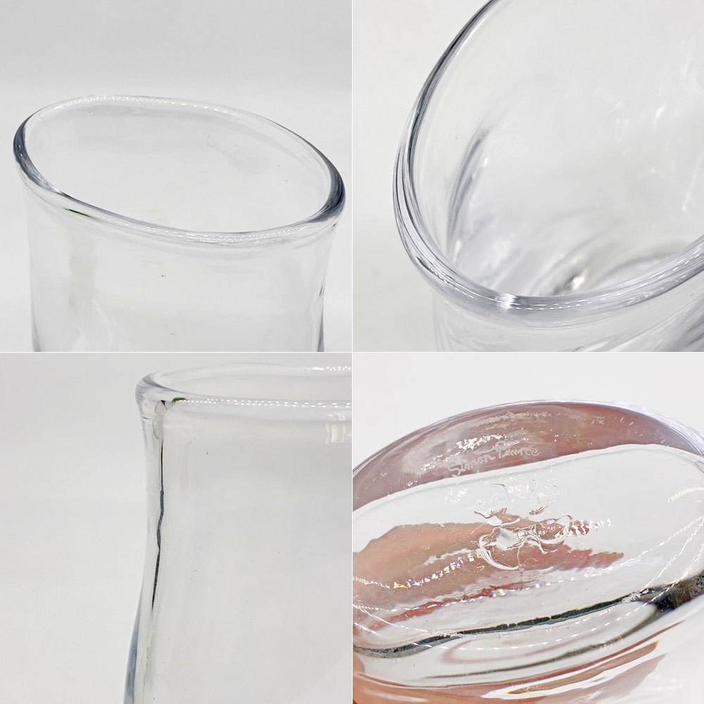 サイモン・ピアス Simon Pearce ガラス フラワーベース glass FlowerVase H13cm 花瓶 ハンドメイド アメリカ ●