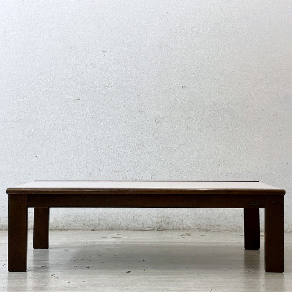 日本楽器会社製 現ヤマハ YAMAHA ビンテージ ローテーブル メラミントップ W120cm レトロデザイン 古家具 昭和レトロ ●