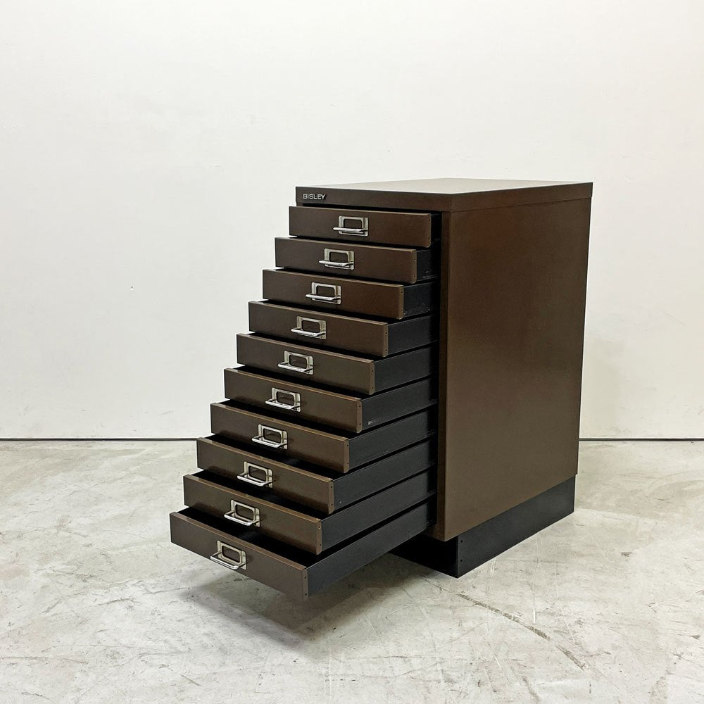 ビスレー BISLEY ベーシック BASICシリーズ A3キャビネット BA3/10 10段 デスクキャビネット ブラウン オフィス家具 英国 現状品 ●