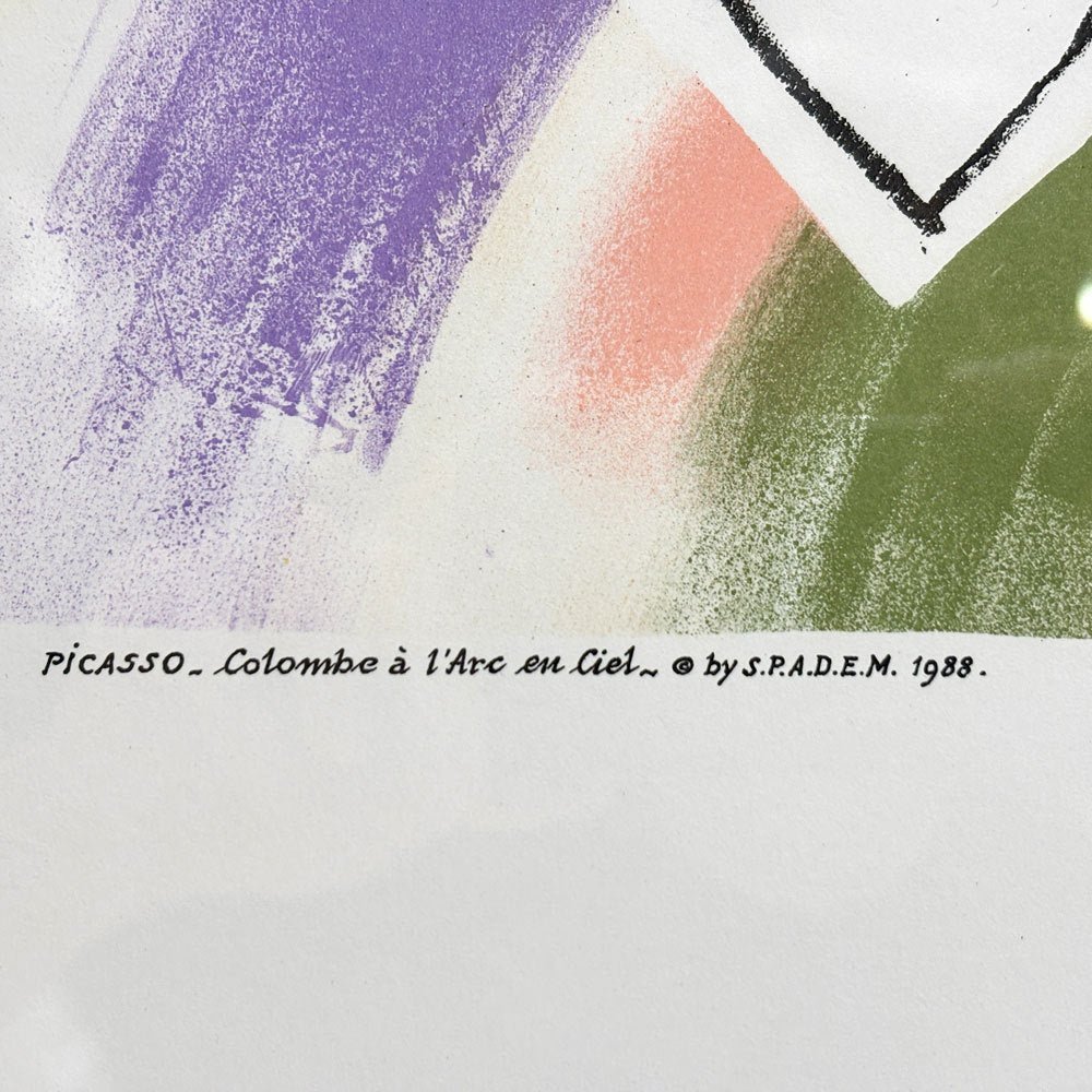 パブロ・ピカソ EXPOSITION de LITHOGRAPHIE - PICASSO COLLECTION MOURLOT 1988 限定10枚 リトグラフ アートフレーム ポスター 54.5×76.5cm 額装品 ●