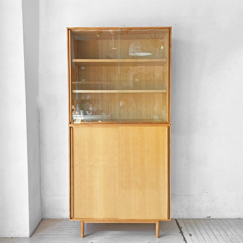 イデー IDEE リリハ キャビネット LILIHA CABINET ガラス戸 引戸 アッシュ材 福島仁 ナチュラルモダン 廃盤 ★