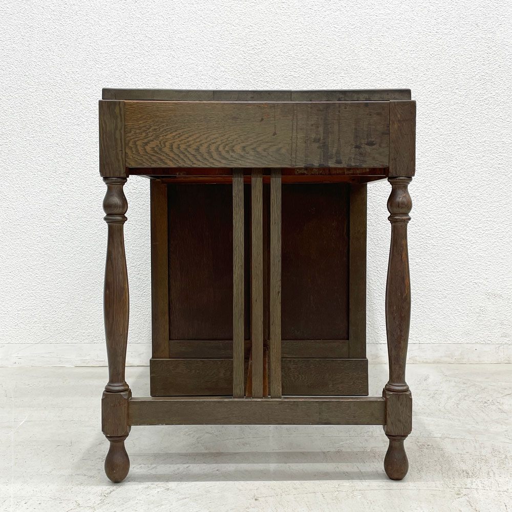 ジャパンビンテージ Japan Vintage 古い木味の片袖机 デスク 抽斗5杯 古家具 レトロ 〓