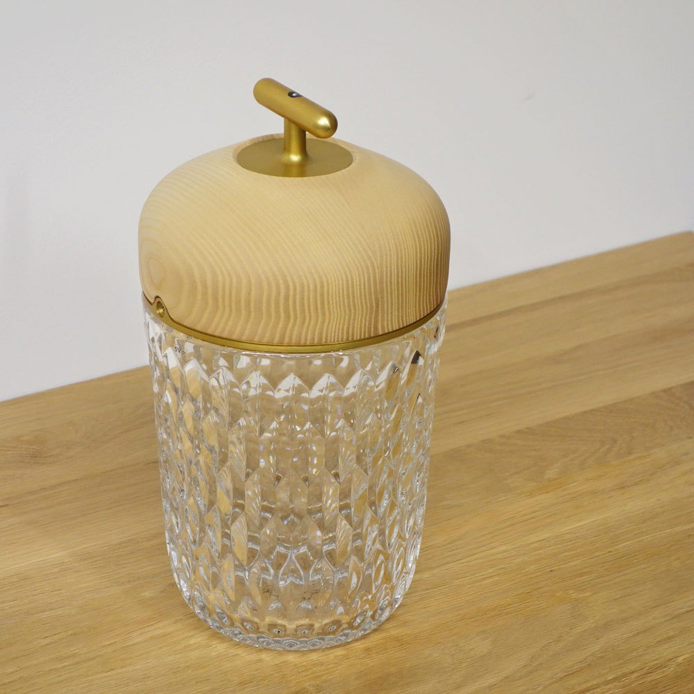 サンルイ SAINT-LOUIS フォリア FOLIA ポータブルランプ クリスタル LED どんぐりランプ H29cm エルメス HERMES ◎