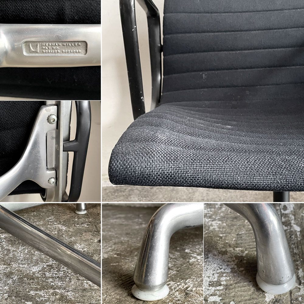 ハーマンミラー Herman Miller イームズアルミナムグループ マネジメントチェア デスクチェア アルミバフベース ファブリック 固定脚 4本脚 C&Rイームズ  ■