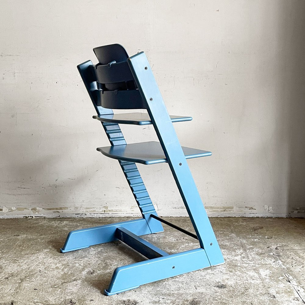 ストッケ STOKKE トリップトラップ TRIPP TRAPP ベビーチェア キッズチェア S/N3～ プラスチック背もたれ付 ブルー ノルウェー 北欧家具 ■