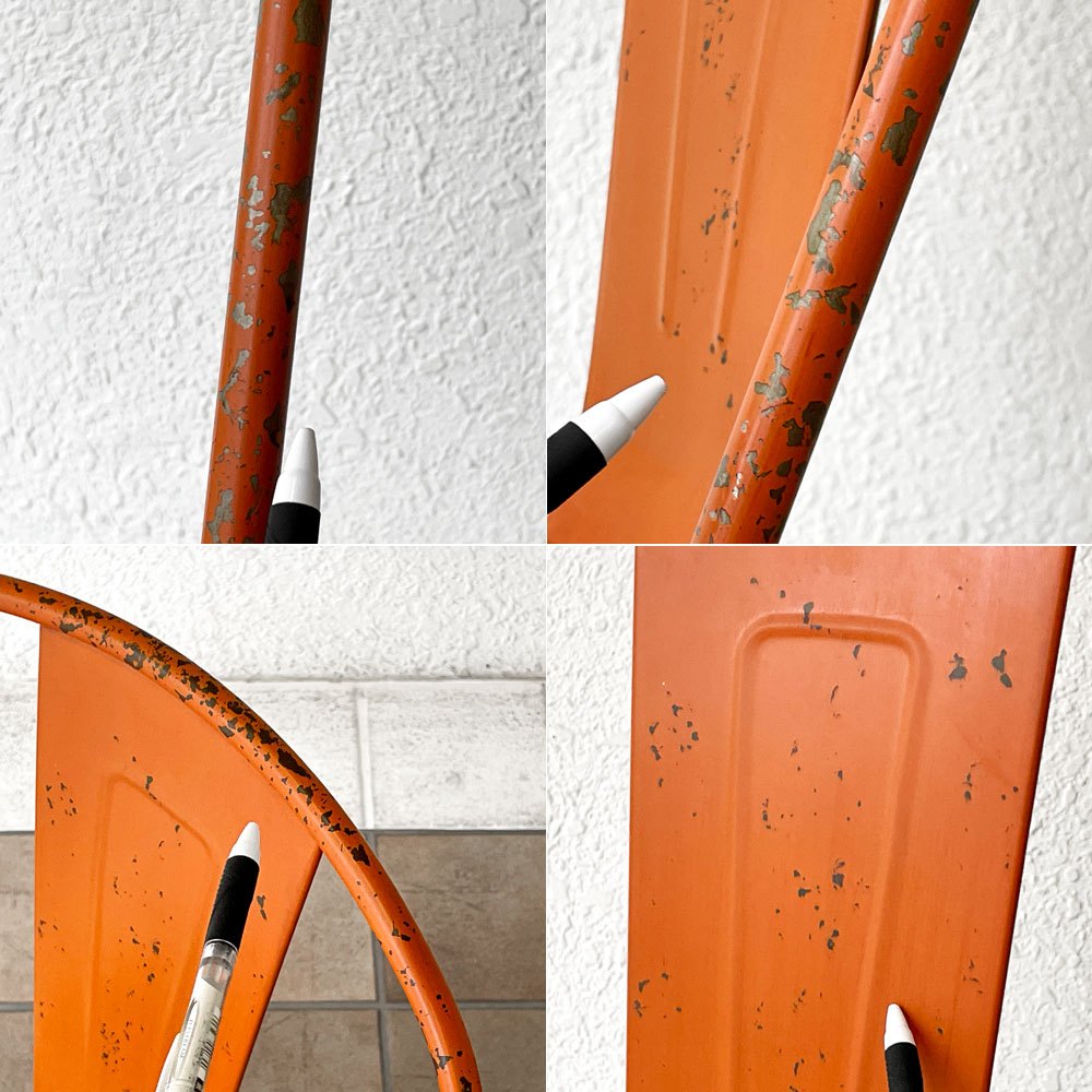 クラッシュゲート CRASHGATE ノットアンティークス Knot Antiques グレッグ2 GREG II ダイニングチェア スタッキング仕様 シートクッション付き ビンテージスタイル オレンジ ◇