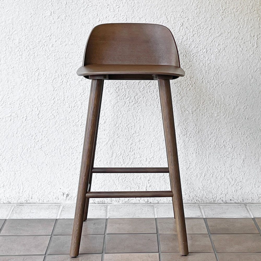 ムート Muuto ナード Nerd カウンターチェア ハイスツール David Geckeler デザイン オーク材 ステインドダークブラウン 北欧家具 ◇