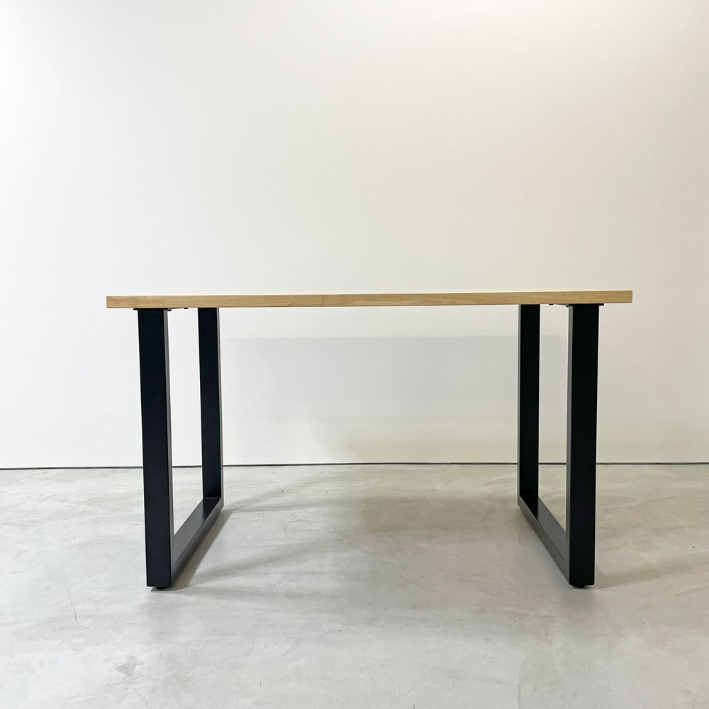 かなでもの KANADEMONO ザ・テーブル THE TABLE デスク ラバーウッド材 Square スチール ブラック W120cm ナチュラル インダストリアル ●
