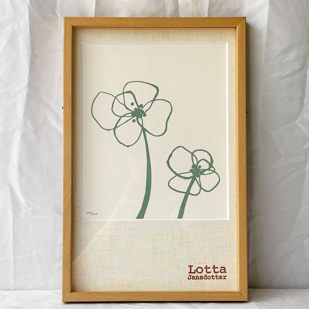 ロッタ・ヤンスドッター  Lotta Jansdotter ブロムステル BLOMSTER シルクスクリーン エディション入り 385/500 額装品 北欧 ◇