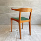 ウッドユウライクカンパニー WOOD YOU LIKE COMPANY アイチェア クッション AI CHAIR ハーフアームチェア チェリー無垢材 ファブリック グリーン 座面張替済 A ♪
