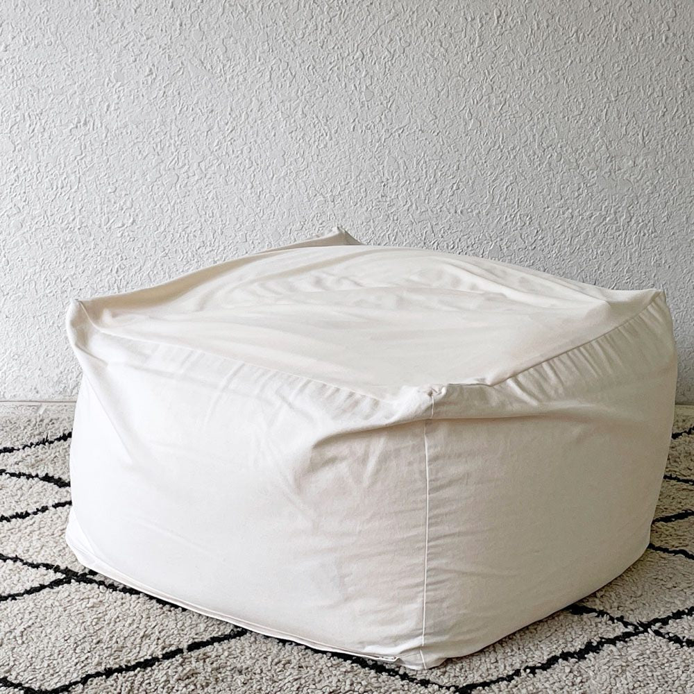 無印良品 MUJI 体にフィットするソファ ビーズクッション オフホワイト 定価15,980円 良品 B ◇