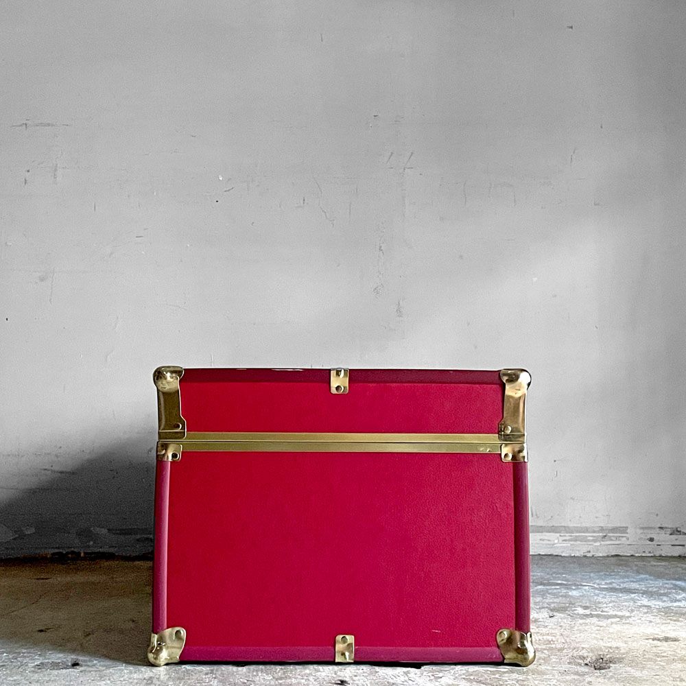 スワード トランク Seward Trunk トランクボックス ビニールレザー レッド ゴールド 鍵付き 収納 アメリカ ■