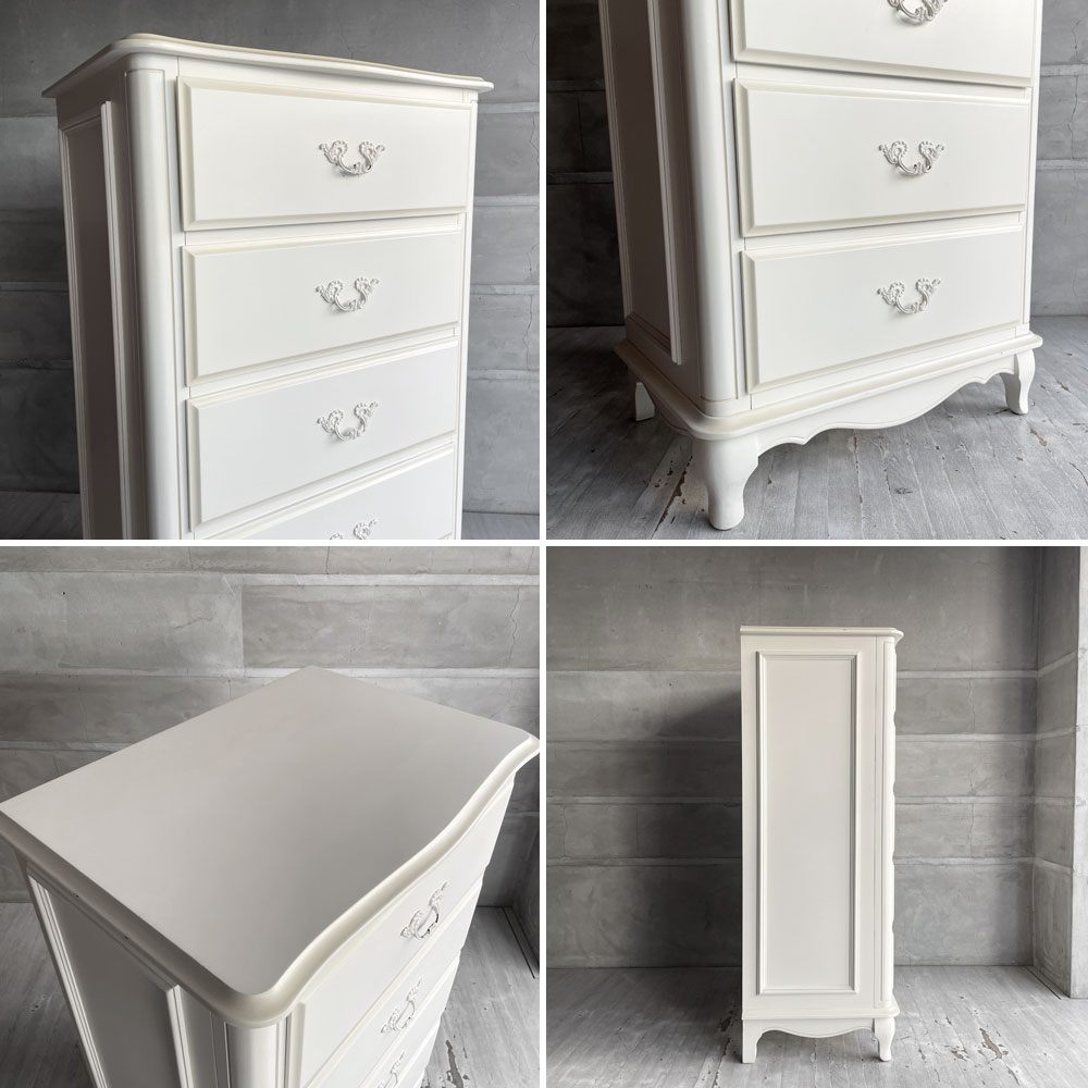 ローラアシュレイ Laura Ashley プロヴァンセル PROVENCALE トールチェスト 5ドロワー オフホワイト フレンチカントリー  参考定価￥194,400-♪