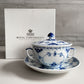ロイヤルコペンハーゲン ROYAL COPENHAGEN ブルーフルーテッド ハーフレース スープカップ&ソーサー 陶器 北欧食器 廃番 箱付き 未使用 D ♪