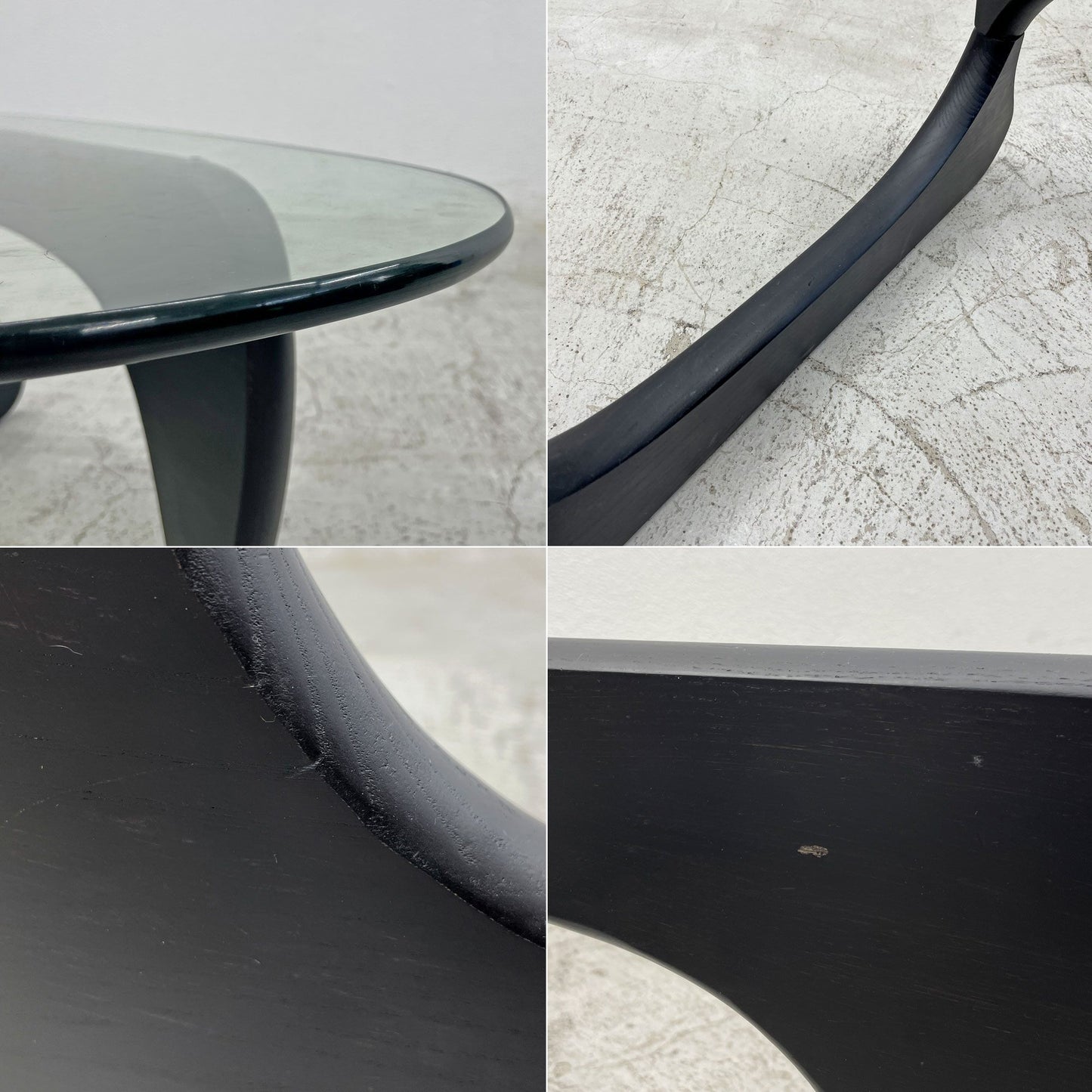 イサムノグチ Isamu Noguchi ガラス コーヒーテーブル Coffee Table リプロダクト品 ガラス天板厚1.1cm 名作 デザイナーズ家具 〓