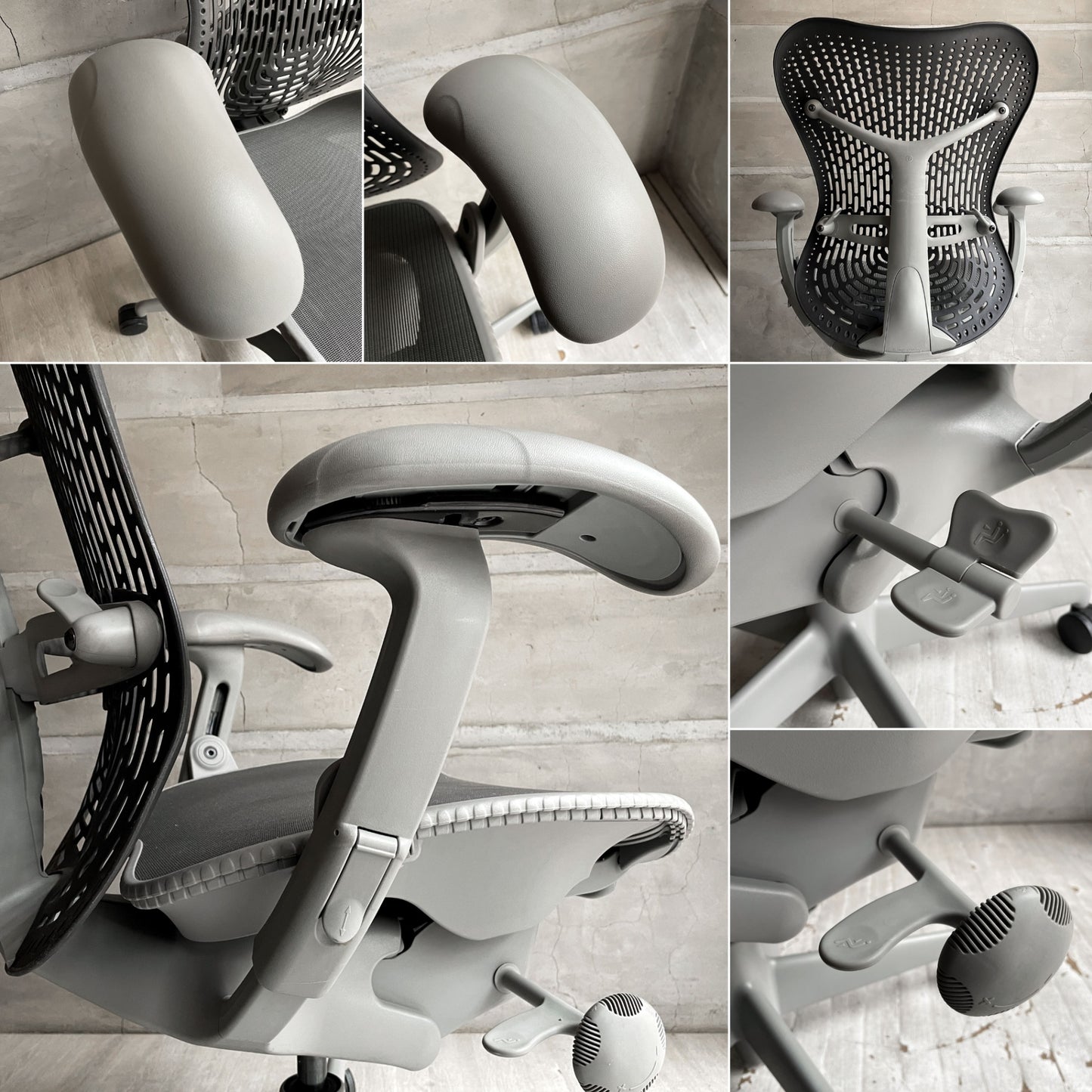 ハーマンミラー Herman Miller ミラチェア Mirra Chair オフィスチェア スタジオ7.5 グラファイトベース グラファイトアーム  廃番 ♪