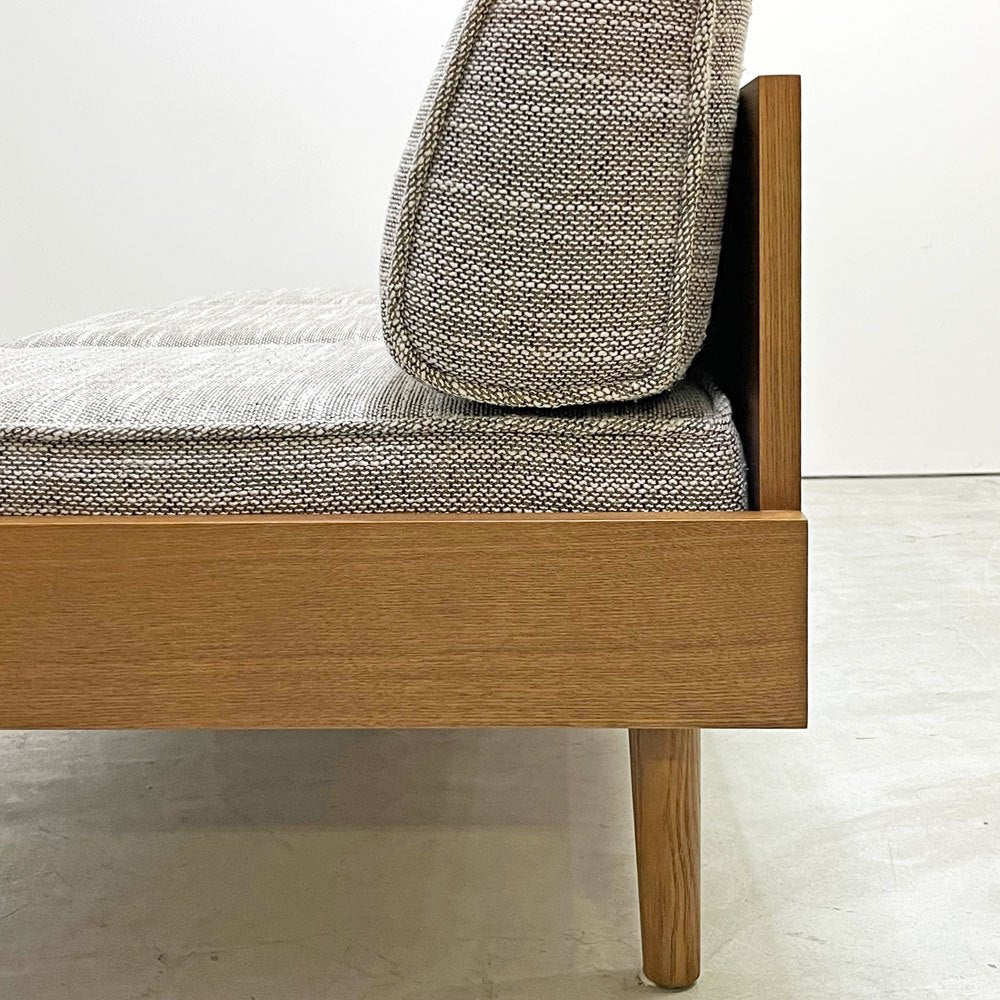 ウニコ unico アルベロ ALBERO 3Pソファ カバーリング チークカラーフレーム ベージュファブリック 北欧ビンテージスタイル ●