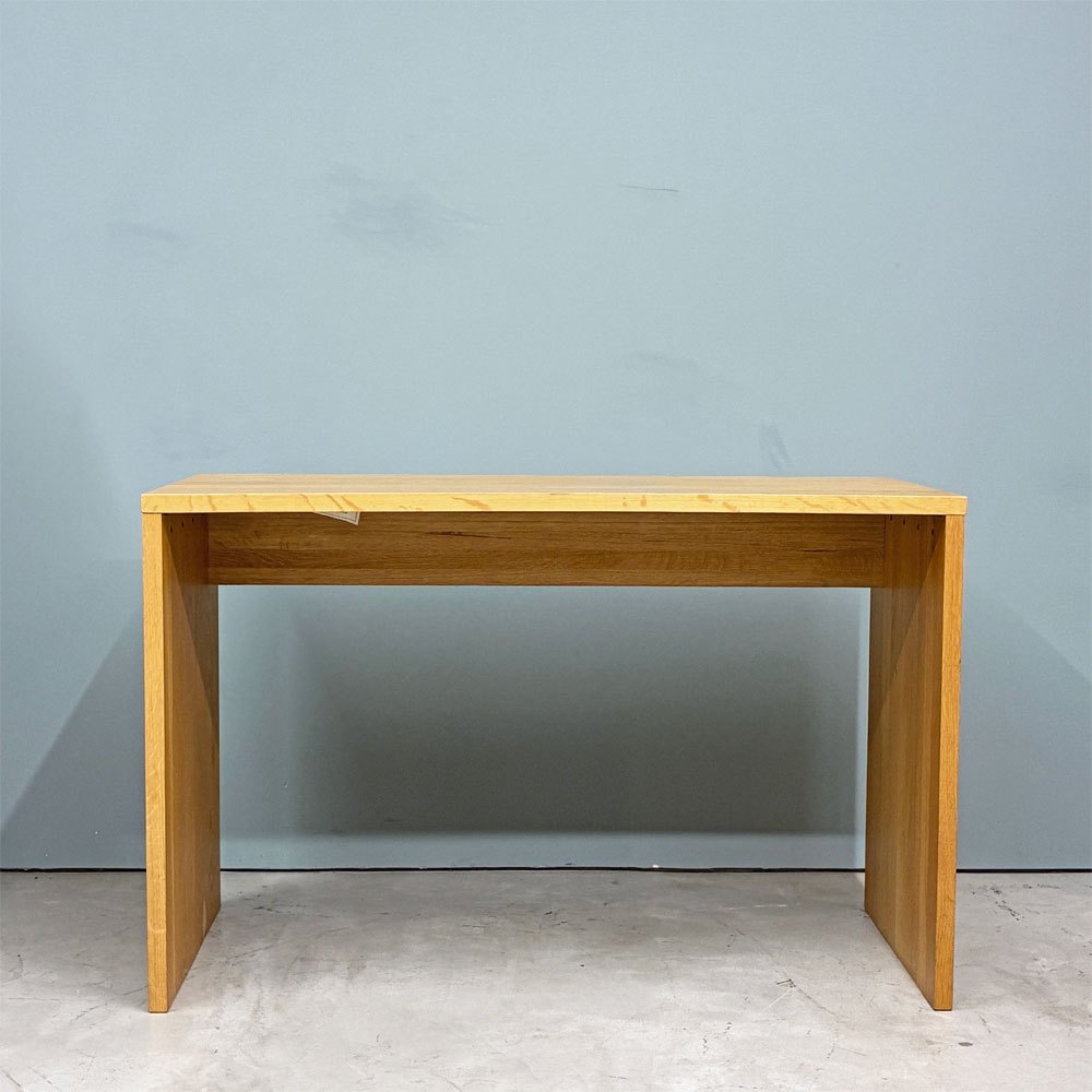 無印良品 MUJI オーク無垢材 コの字デスク W110cm 配線トレー付 ナチュラル シンプルデザイン 廃番 ◎