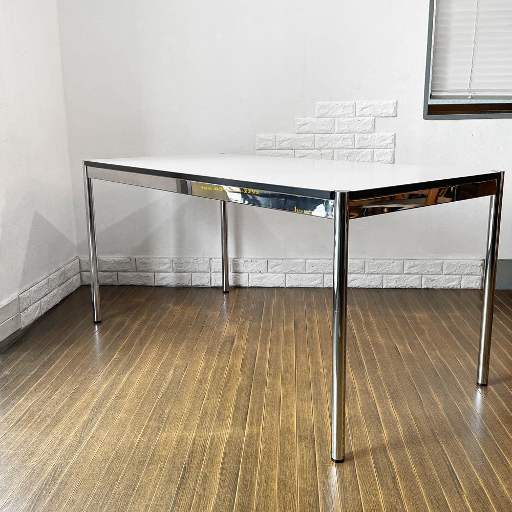 USMモジュラーファニチャー USM Haller USMハラーテーブル ワーキングデスク ダイニングテーブル パールグレーラミネート(ホワイト) フリッツ・ハラー スイス ◎