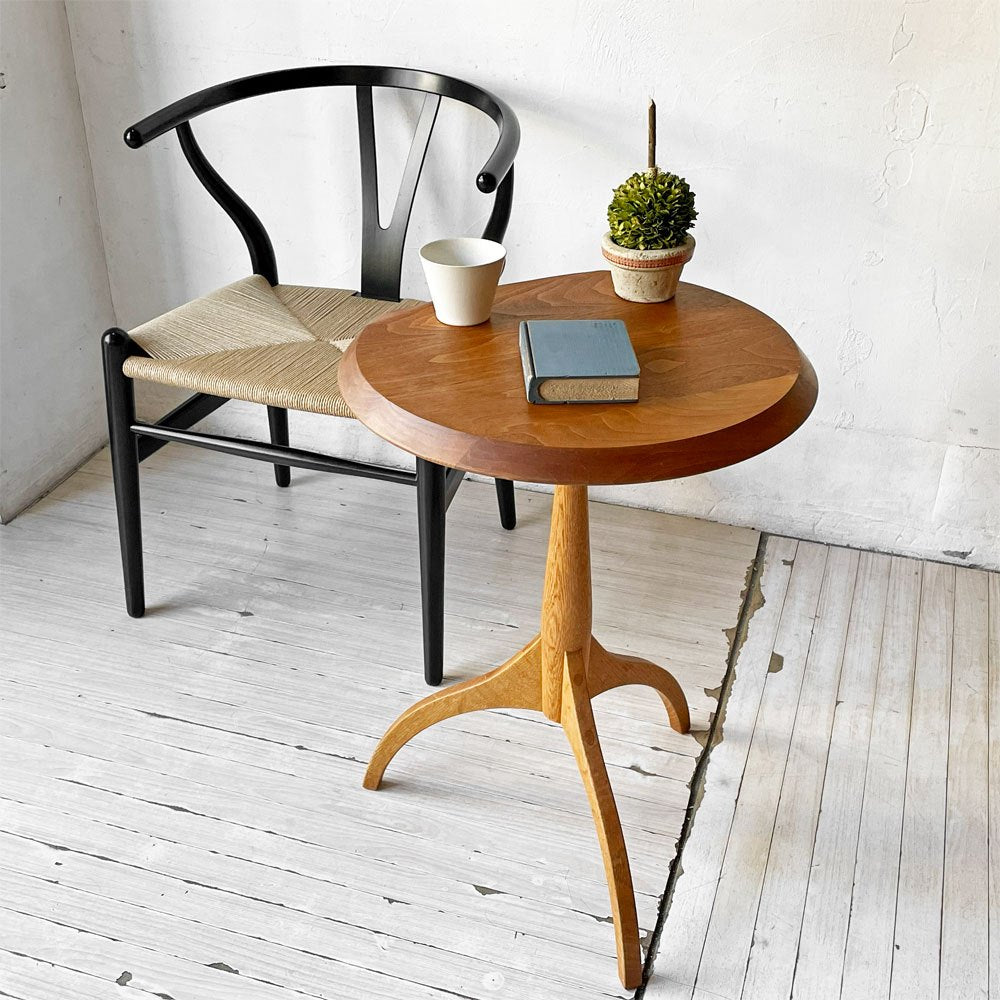 高山ウッドワークス Takayama Wood Works ティーテーブル W481K(ウォールナット+オーク) サイドテーブル 柏木工 定価81,400円 ★