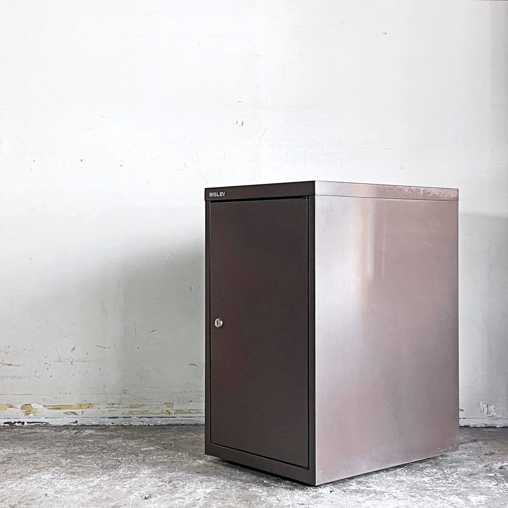 ビスレー BISLEY ベーシック BASIC BA3/29 キャビネット スチールロッカー キャスター ブラウン 1ドア 鍵付き 英国 廃番 ■