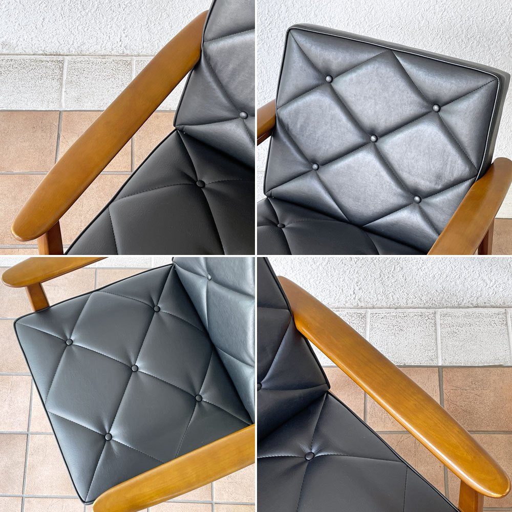 カリモク karimoku 肘掛け椅子 1Pソファ ブラック WS1190BK レトロモダン ジャパニーズミッドセンチュリー 国産 ◇