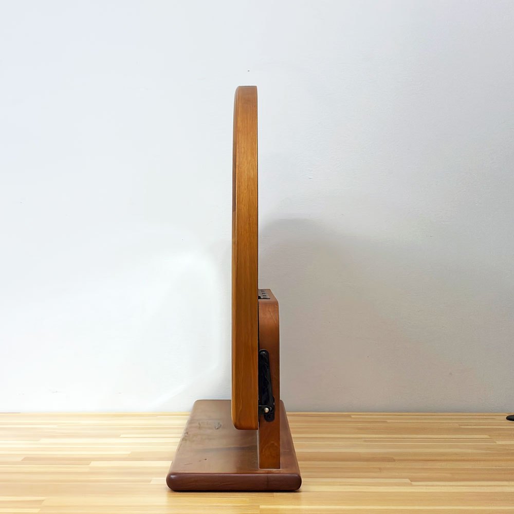 カントリースタイル Country Style ハーフアーチ型 置き型ミラー 木製フレーム 卓上鏡 角度調整可能 シンプルナチュラル ●