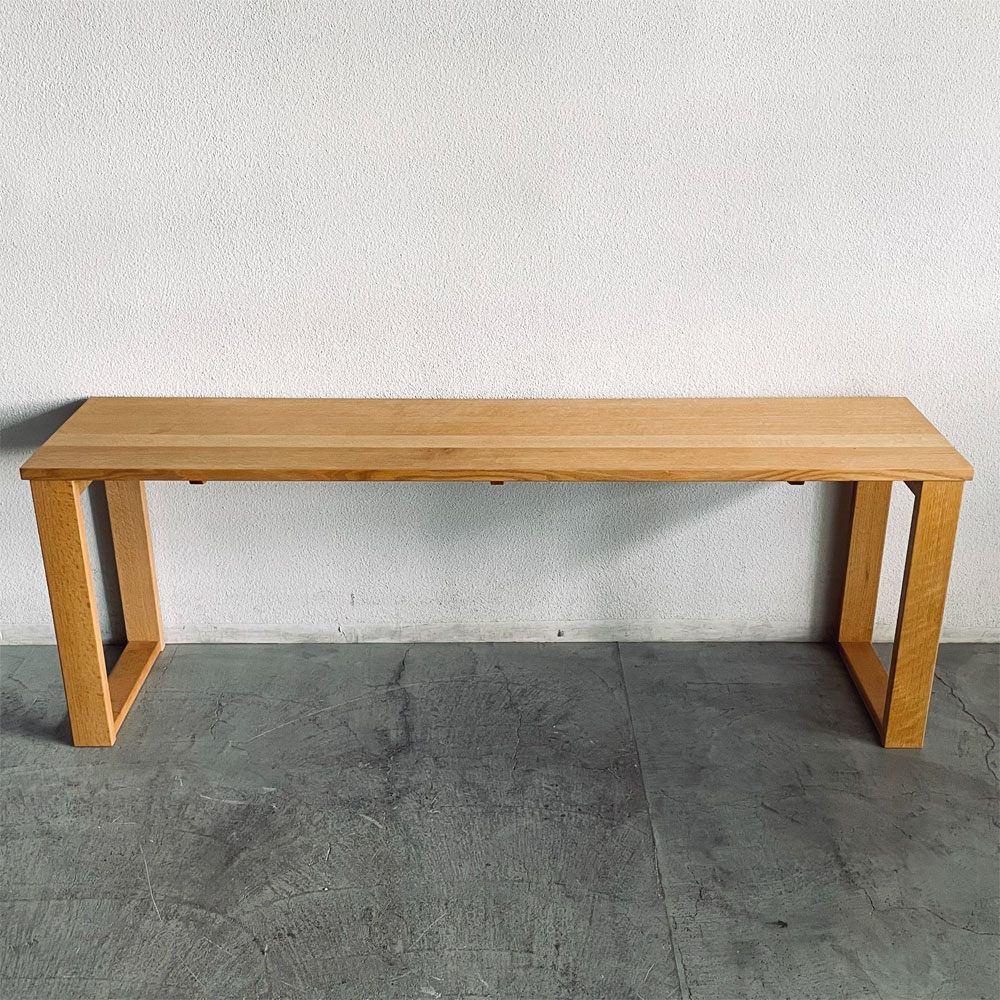 飛騨産業 HIDA ソフィオ SOFFIO ロングデスク W200cm D46cm レッドオーク無垢材 ワークデスク コンソールテーブル 国産家具 〓