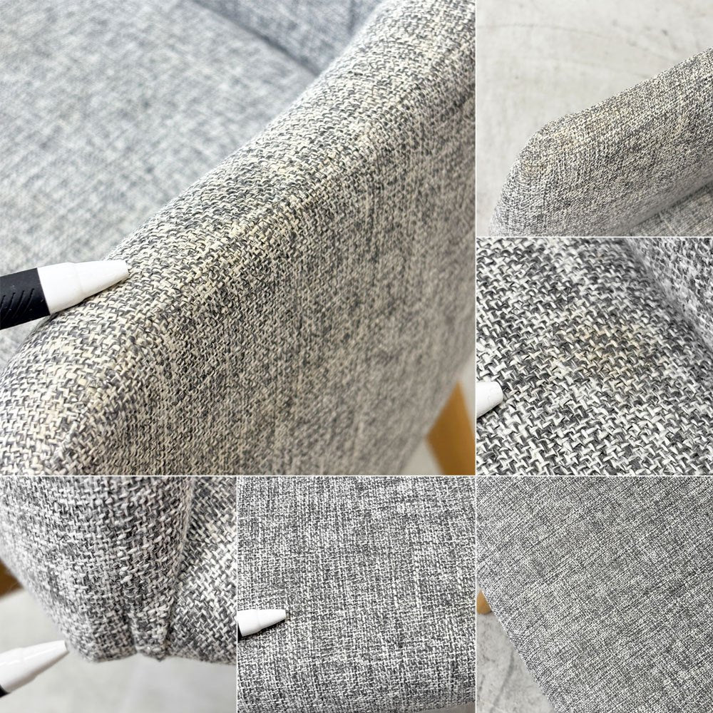 東谷 AZUMAYA  カラメリ チェア KRM-010GY ダイニングチェア グレー系 ファブリック アッシュ材 回転式座面 A ●