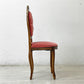 ヨーロピアンクラシカル デザイン European Classical design 木製 サロンチェア ダイニングチェア 猫脚 レッド イタリア ロココ調 B ●