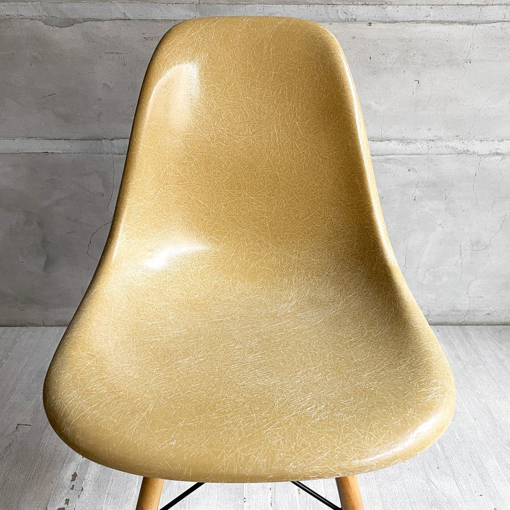 ハーマンミラー Herman Miller サイドシェルチェア セカンド 2ndビンテージ FRP オークルライト バタースコッチ ドゥエルベース イームズ ミッドセンチュリー ♪