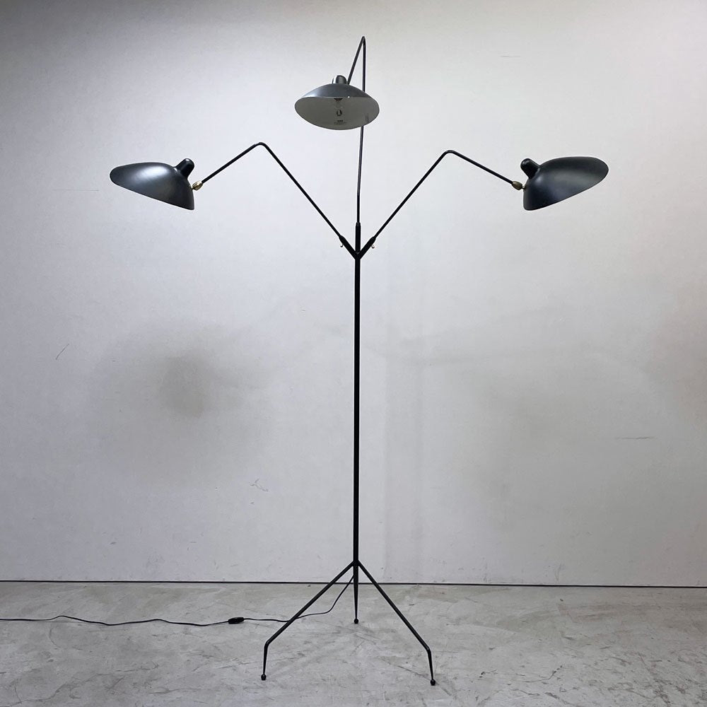 イデー IDEE ランパデール トワ ルミエーレ LAMPADAIRE 3 LUMIERES フロアライト スタンドライト 3灯 ブラック セルジュ・ムーユ 参考定価￥310,000- ●