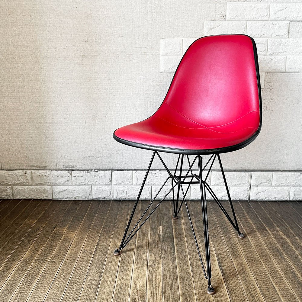 ハーマンミラー Herman Miller サイドシェルチェア セカンド 2nd FRP ナウガレザー エッフェルベース C&R イームズ ビンテージ ◎
