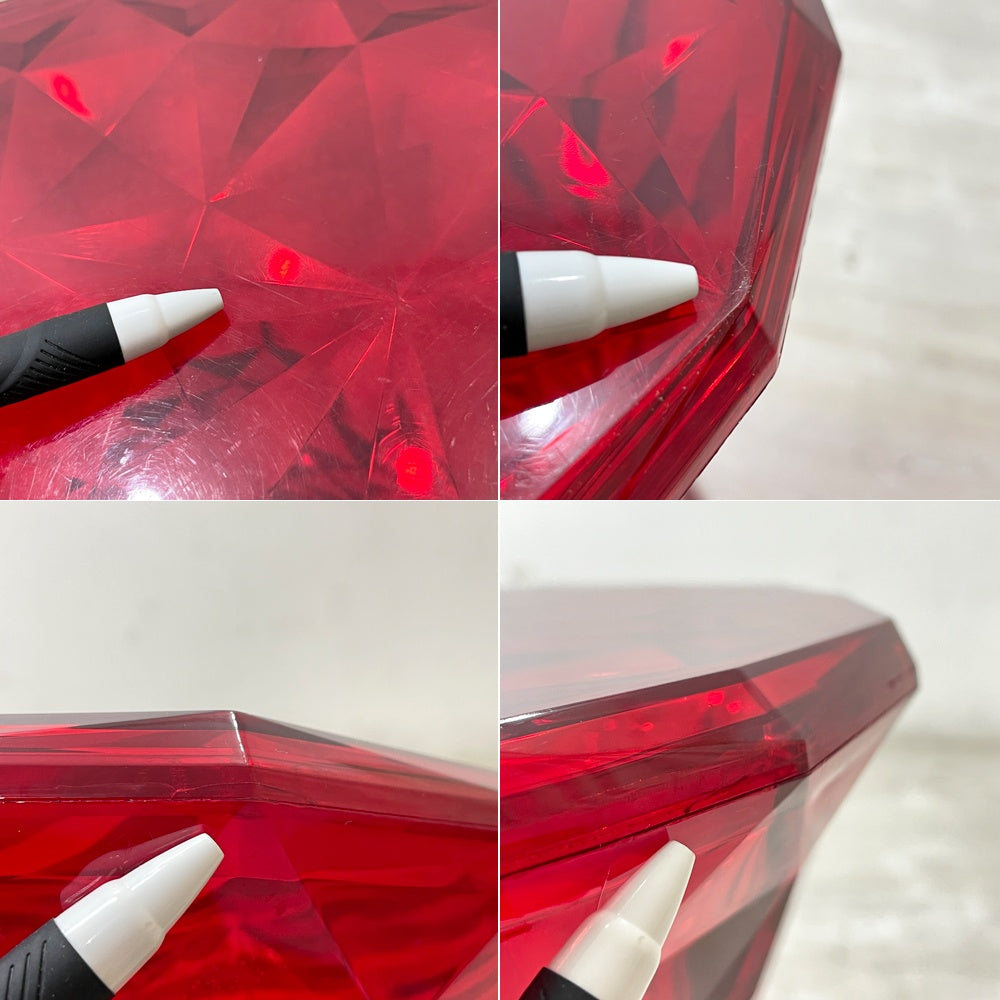 カルテル Kartell ストーン STONE スツール サイドテーブル H46cm ポリカーボネート レッド マルセル・ワンダース イタリア 定価￥47,700- ●